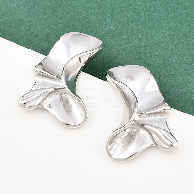 304 Stainless Steel Nuggets Stud Earrings EJEW-K268-77P-1