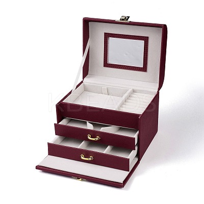 PU Leather Jewelry Organizer Box CON-P012-04C-1