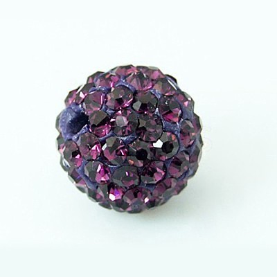 Grade A Pave Disco Ball Round Beads X-RB-H258-10MM-204-1