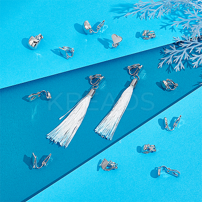 20Pcs 5 Styles Alloy Clip-on Earring Findings FIND-UN0002-38P-1