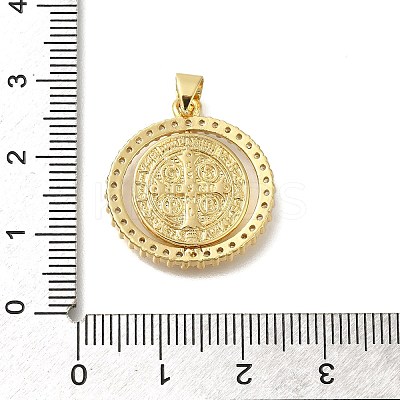 Rack Plating Brass with Cubic Zirconia Pendants KK-Z086-33G-04-1