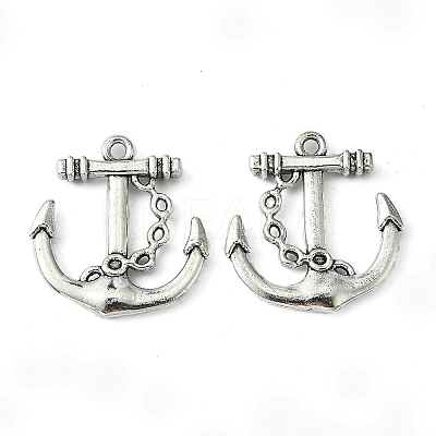 Tibetan Style Alloy Anchor Pendants TIBEP-839-AS-NR-1