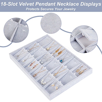 1Pc 18-Slot Velvet Pendant Necklace Displays PDIS-PH0001-05-1