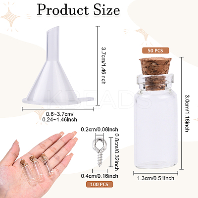 50Pcs Glass Jar Glass Bottles Bead Containers DIY-YW0017-27-1