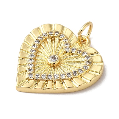 Rack Plating Brass & Cubic Zirconia Pendants X-KK-L216-053G-1