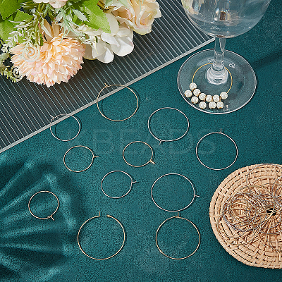 32Pcs 2 Sizes 2 Colors 316 Surgical Stainless Steel Wine Glass Charms Rings STAS-LP0001-08-1