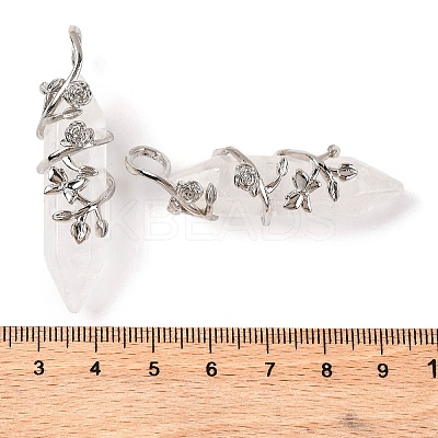 Natural Quartz Crystal Double Terminal Pointed Pendants G-C144-03P-05-1