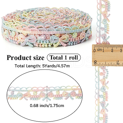 5 Yards Flower Polyester Lace Ribbon OCOR-GF0004-95C-1