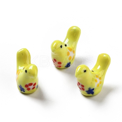 Handmade Printed Porcelain Beads PORC-F005-04E-1