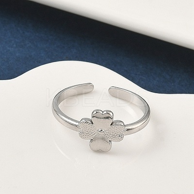 304 Stainless Steel Open Cuff Rings for Women RJEW-A079-12A-P-1