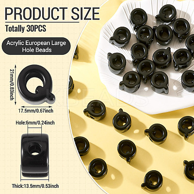 Acrylic European Beads OACR-TAC0013-14Q-1