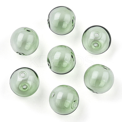 Transparent Blow High Borosilicate Glass Globe Beads X-GLAA-T003-09D-1