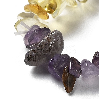 Natural Mixed Gemstone & Glass Chips Beaded Stretch Bracelets LS-BJEW-E090-01-1