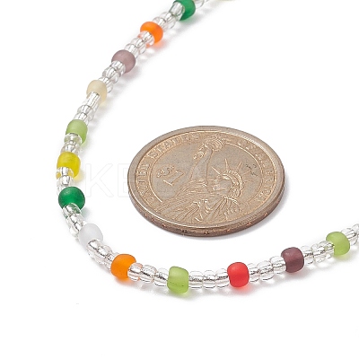 Glass Seed Beaded Necklace for Women NJEW-JN04276-1