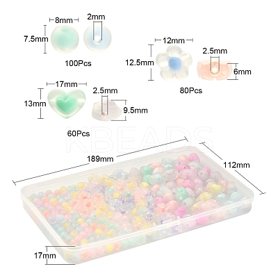 240Pcs 3 Style Transparent Acrylic Beads FACR-YW0001-04-1