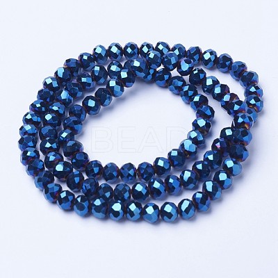 Electroplate Transparent Glass Beads Strands EGLA-A034-T4mm-UA02-1