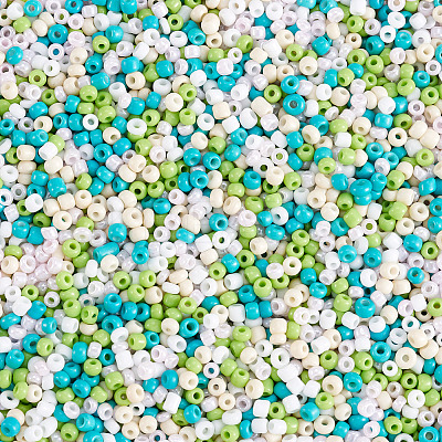 Opaque Glass Round Seed Beads GLAA-TAC0025-07A-03-1