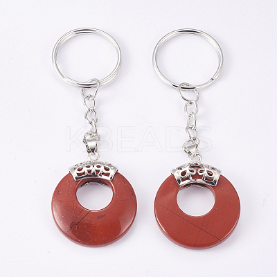 Natural Red Jasper Keychain KEYC-P041-D25-1