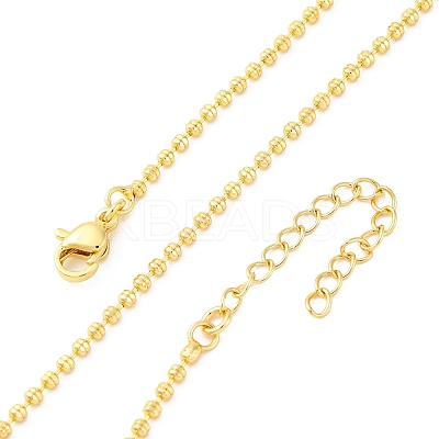Brass Rondelle Link Chain Necklaces for Women NJEW-K282-04G-1