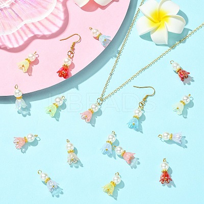 100Pcs 10 Colors Acrylic Pendants PALLOY-CJ00058-1
