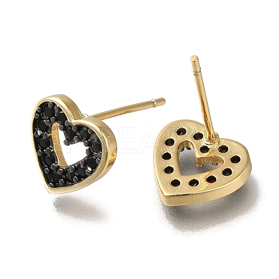 Rack Plating Brass Micro Pave Cubic Zirconia Stud Earring EJEW-C101-15G-1
