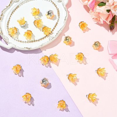 20Pcs Acrylic Flower Charms TACR-YW0003-18D-1