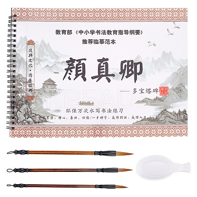 1 Book Chinese Calligraphy Brush Water Writing Magic Cloth Manuscript of Calligrapher AJEW-PH0004-92A-1