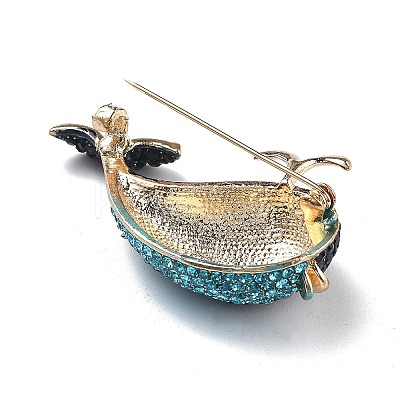Marine Organism Alloy Rhinestone Brooches LS-JEWB-Z034-03G-02-1