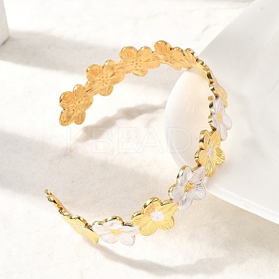 304 Stainless Steel Cuff Bangles for Women BJEW-F509-03C-G-1