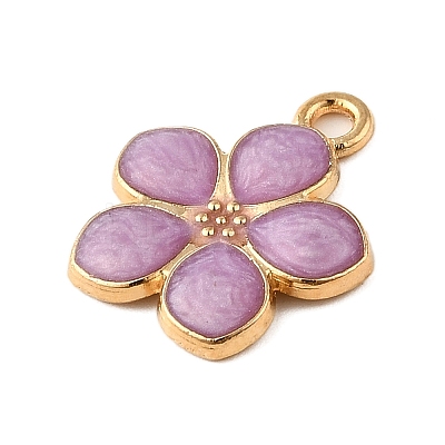 Light Gold Plated Alloy Enamel Pendants ENAM-R136-17-1