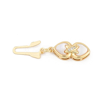 Brass Micro Pave Clear Cubic Zirconia Box Clasps KK-U051-01G-01-1