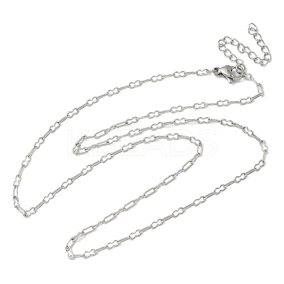304 Stainless Steel Peanut Link Chain Necklaces for Women NJEW-U050-03P-1