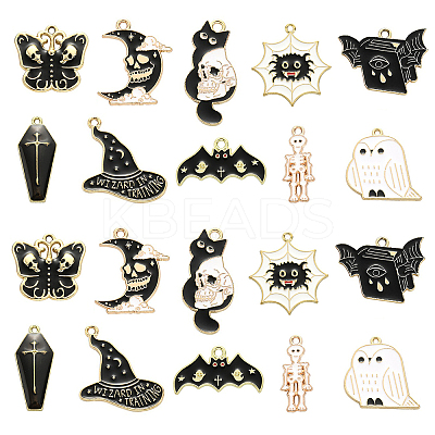 20Pcs 10 Styles Alloy Enamel Pendants ENAM-CJ0004-33-1