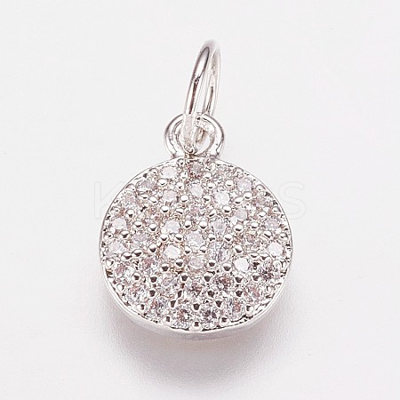 Brass Cubic Zirconia Pendants X-ZIRC-K070-21P-1
