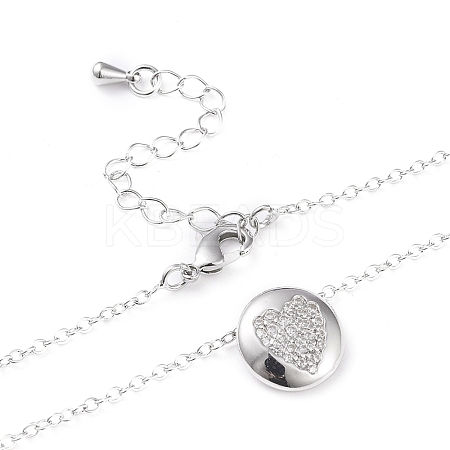 Brass Micro Pave Clear Cubic Zirconia Pendant Necklaces NJEW-L170-04P-1
