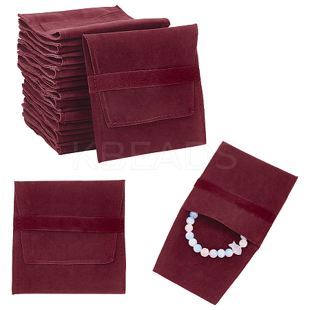 Velvet Jewelry Flap Pouches ABAG-WH0038-43A-1