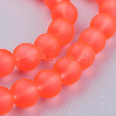 Baking Paint Transparent Glass Bead Strands GLAA-S031-10mm-27-1