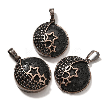 Natural Lava Rock Pendants G-P560-01R-21-1