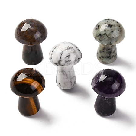 Natural Mixed Gemstone Mushroom Display Decoration G-C159-01-1
