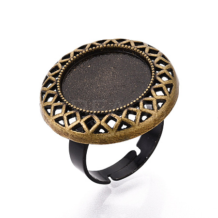 Adjustable Alloy & Iron Bezel Cup Ring Base with Rotatable Tray MAK-T012-05AB-1