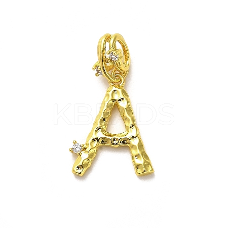 Rack Plating Brass Micro Pave Cubic Zirconia European Dangle Charms KK-L210-015G-A-1
