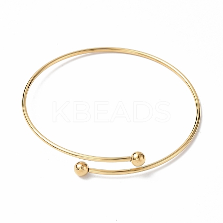 Ion Plating(IP) Adjustable 304 Stainless Steel Wire Cuff Bangle Making MAK-F286-02G-1