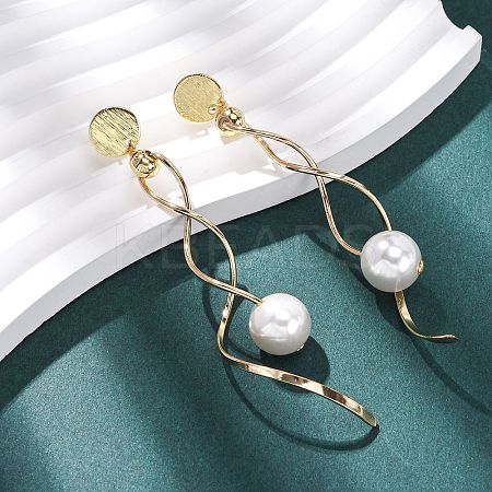 Brass Round Tassel Stud Earrings KK-P325-49G-1