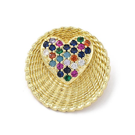 Brass Micro Pave Cubic Zirconia Pendants KK-S510-38G-01-1