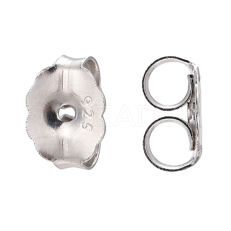 Anti-Tarnish Rhodium Plated 925 Sterling Silver Ear Nuts STER-E041-11B-1