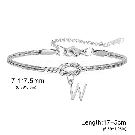 304 Stainless Steel Initial Charm Bracelets FS-WGD8E41-51-1