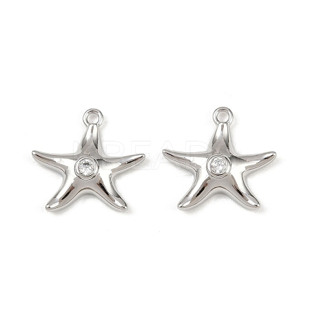 Brass Micro Pave Cubic Zirconia Charms KK-G535-05B-P-1