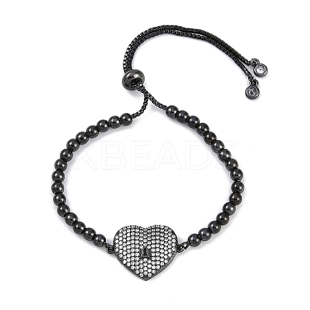 Rack Plating Brass Micro Pave Cubic Zirconia Silder Bracelets BJEW-P341-03EB-1