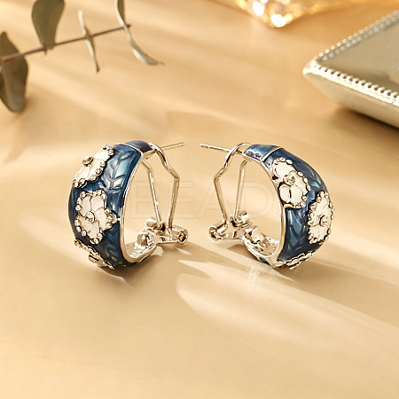 Brass Enamel Stud Earrings WGF4C53-01-1