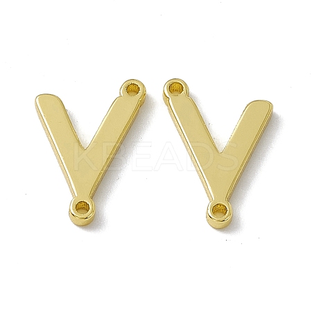 Rack Plating Brass Letter Connector Charms KK-C007-38G-V-1